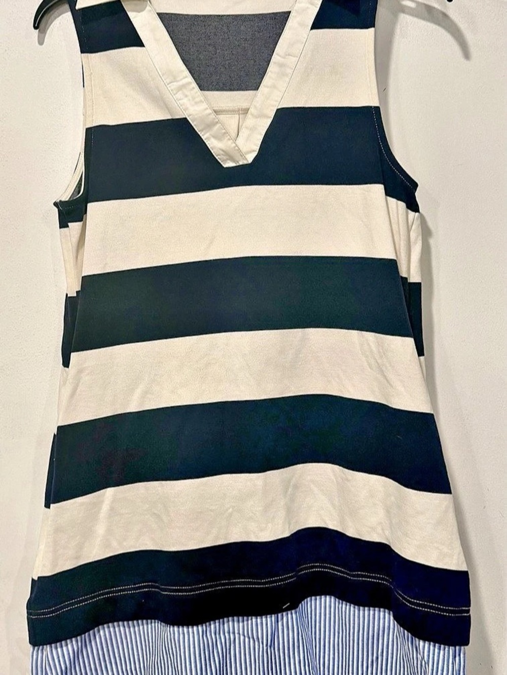 Entro Striped Sleeveless Midi Dress